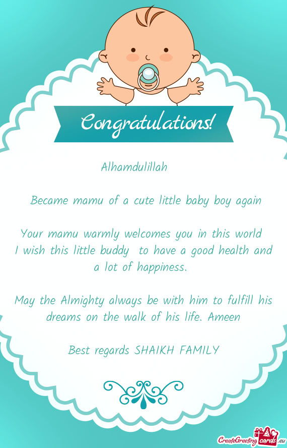 Became mamu of a cute little baby boy again