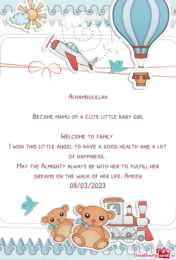 Became mamu of a cute little baby girl