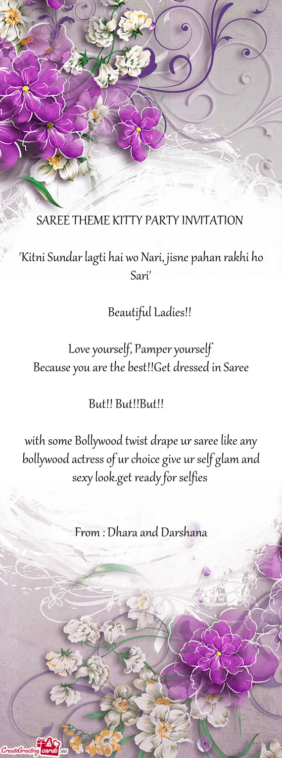 Because you are the best!!Get dressed in Saree