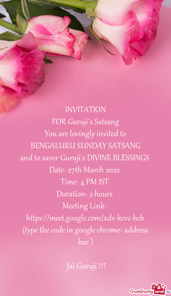 BENGALURU SUNDAY SATSANG