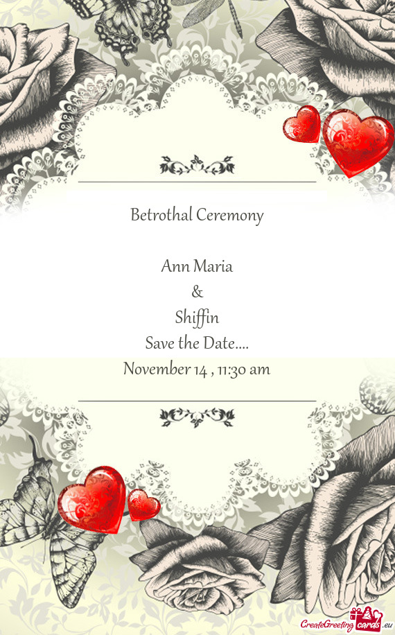 Betrothal Ceremony    Ann Maria  &  Shiffin  Save the