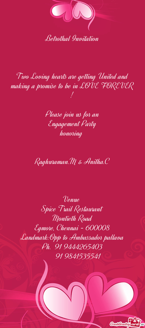 Betrothal Invitation