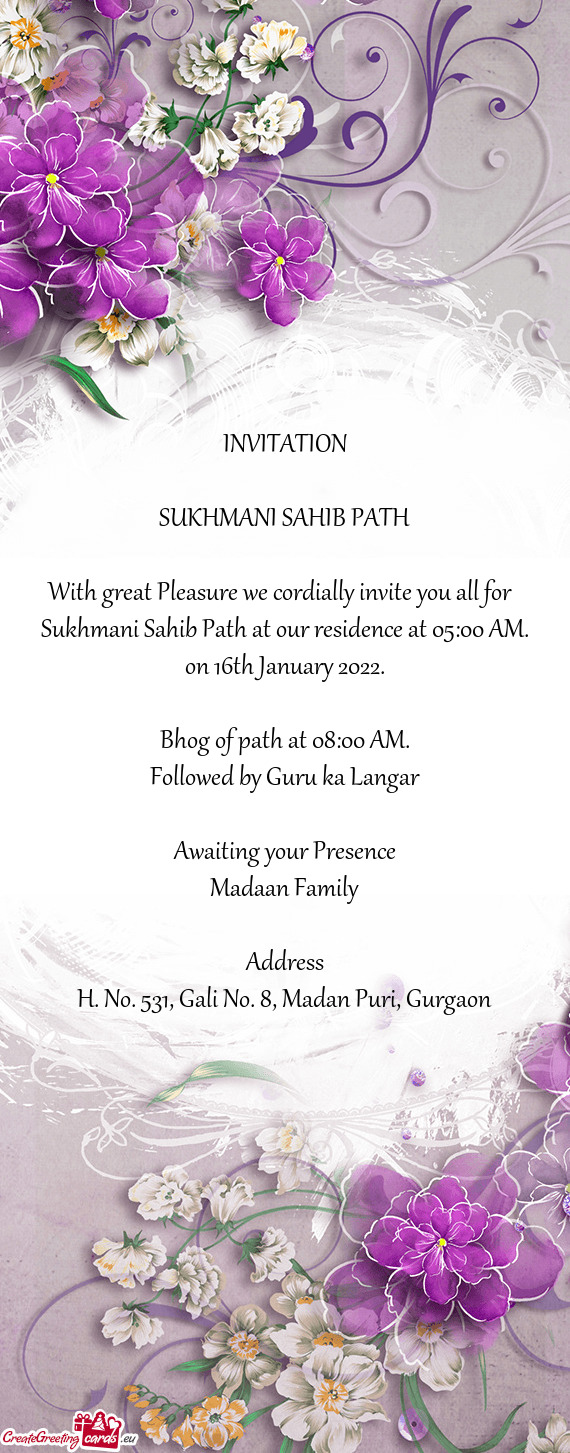 Bhog of path at 08:00 AM