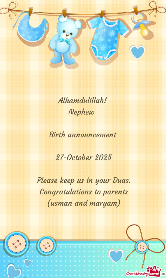 Birth announcement