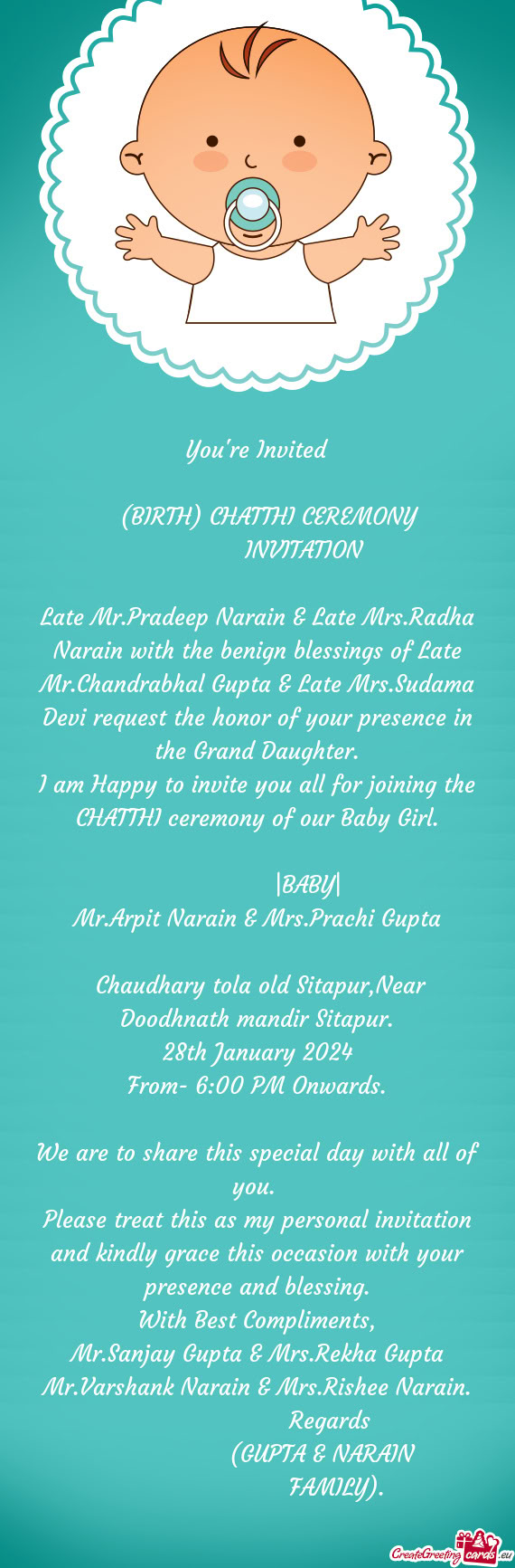 (BIRTH) CHATTHI CEREMONY