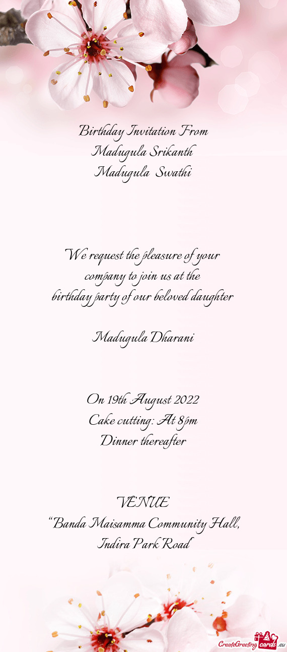 Birthday Invitation From