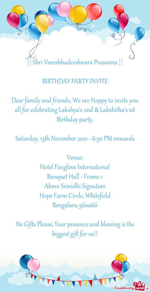 BIRTHDAY PARTY INVITE