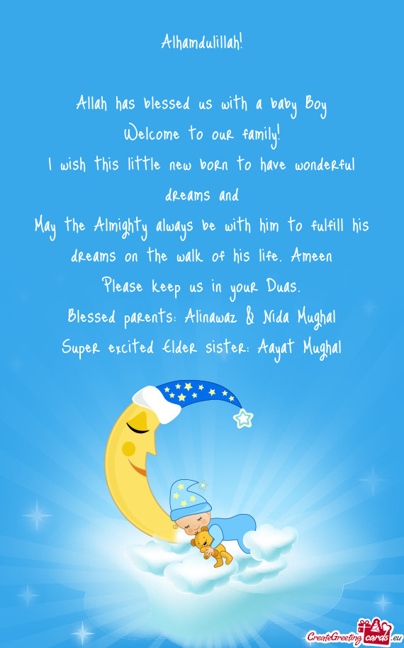 Blessed parents: Alinawaz & Nida Mughal