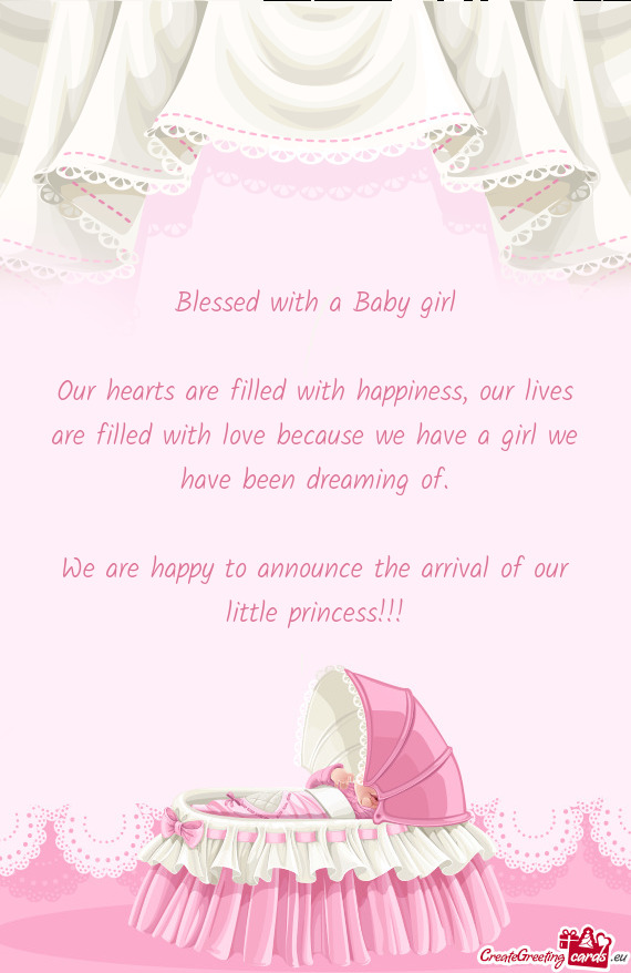 Blessed with a Baby girl    Our hearts are filled with