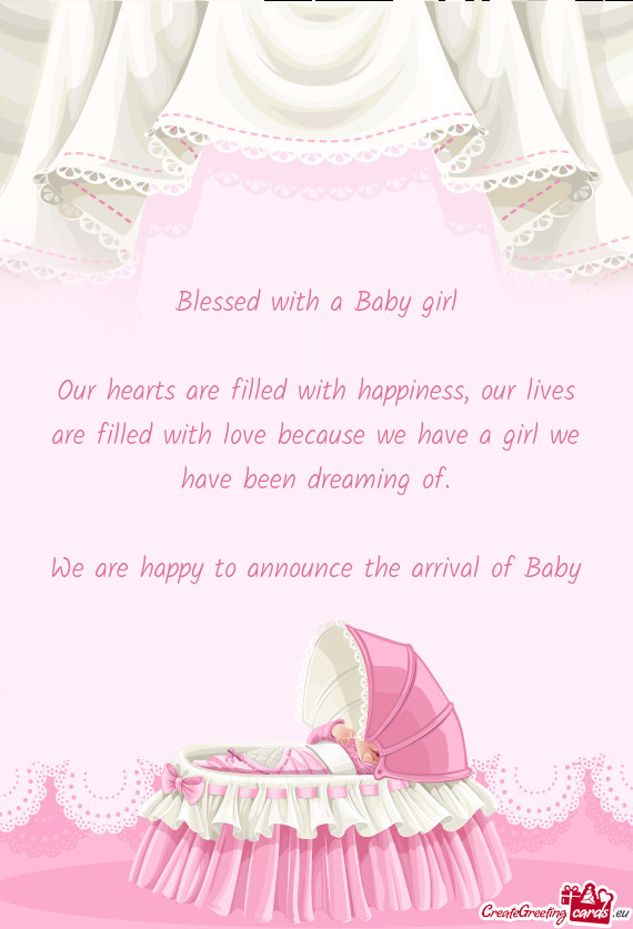 Blessed with a Baby girl    Our hearts are filled with