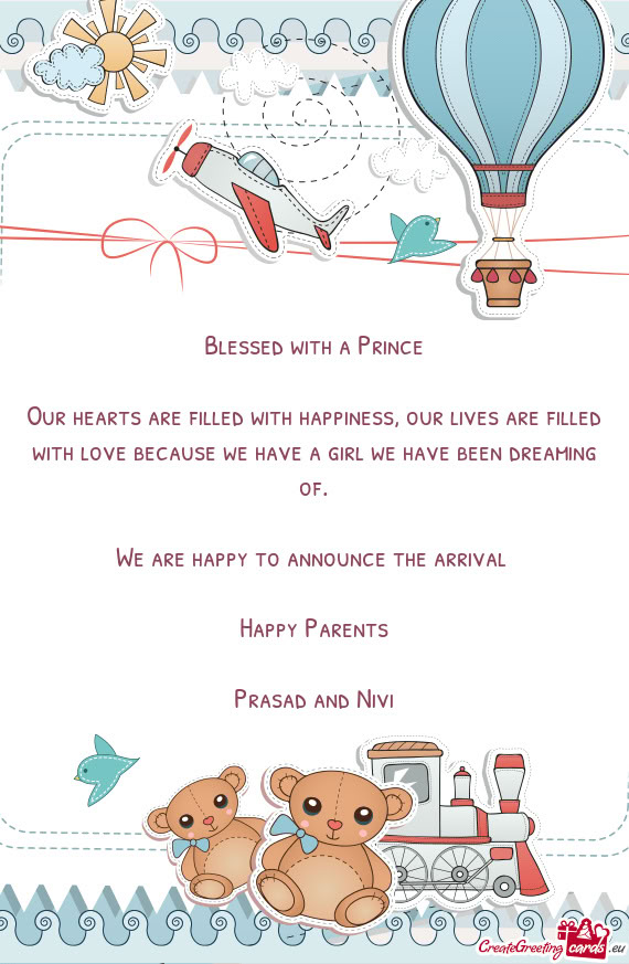 Blessed with a Prince  Our hearts are filled with happiness