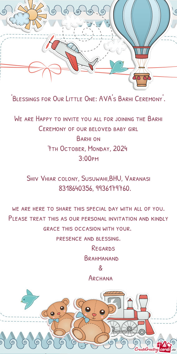 "Blessings for Our Little One: AVA