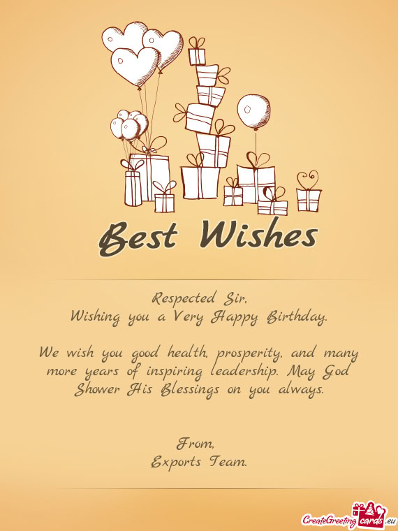 Blessings on you always