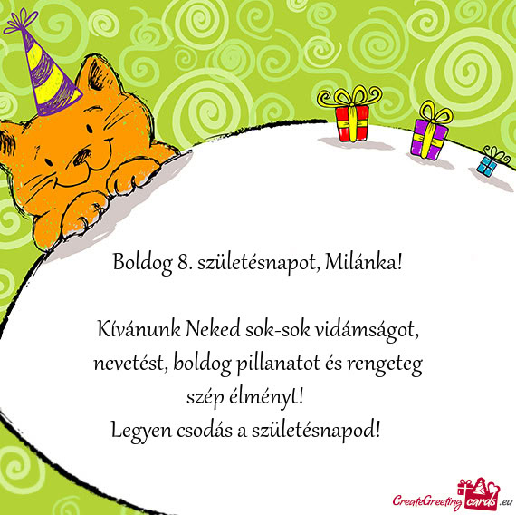 🎂🎈 Boldog 8. születésnapot, Milánka! 🎉🥳