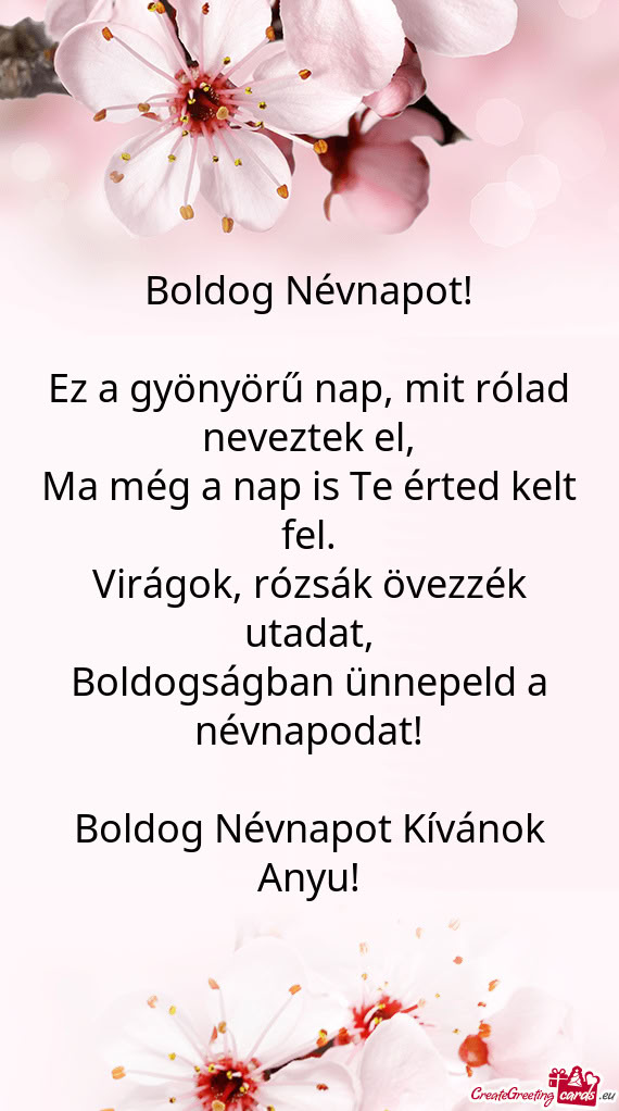 Boldog Névnapot Kívánok Anyu