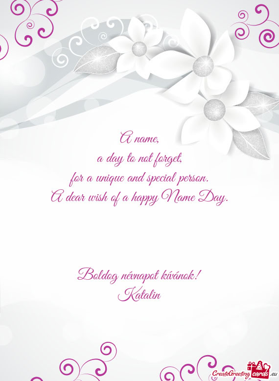 Boldog névnapot kívánok! Katalin