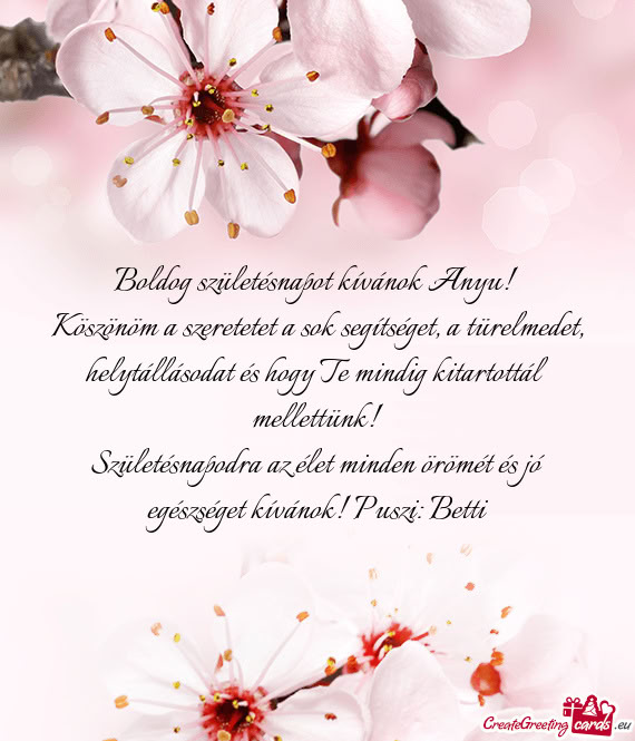 Boldog születésnapot kívánok Anyu