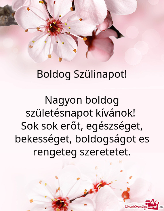 Boldog Szülinapot! Nagyon boldog születésnapot kívánok! Sok sok erőt