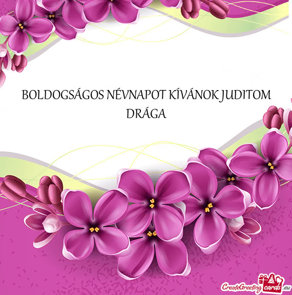 BOLDOGSÁGOS NÉVNAPOT KÍVÁNOK JUDITOM DRÁGA