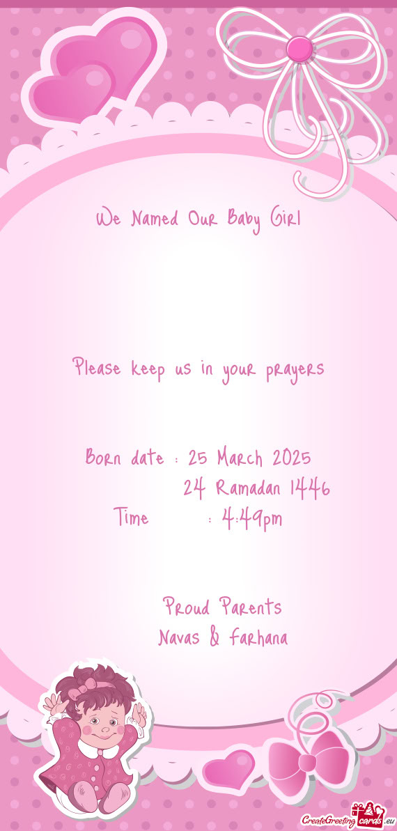 Born date : 25 March 2025