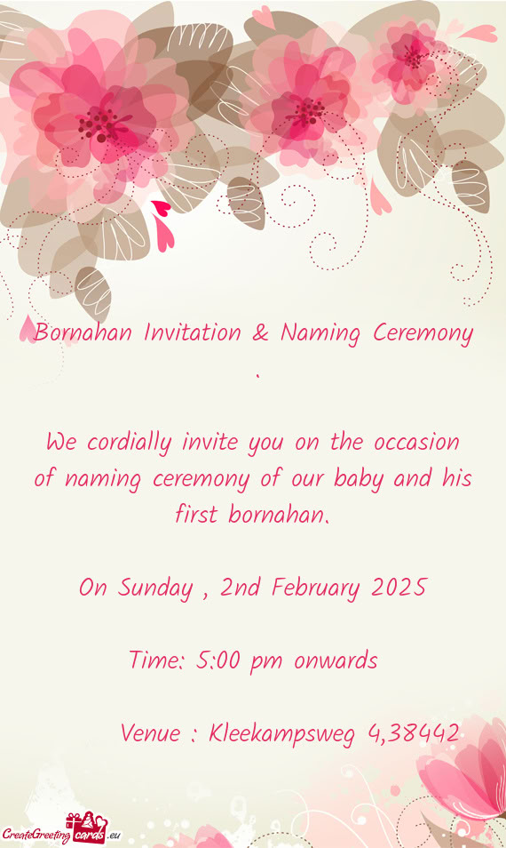 Bornahan Invitation & Naming Ceremony