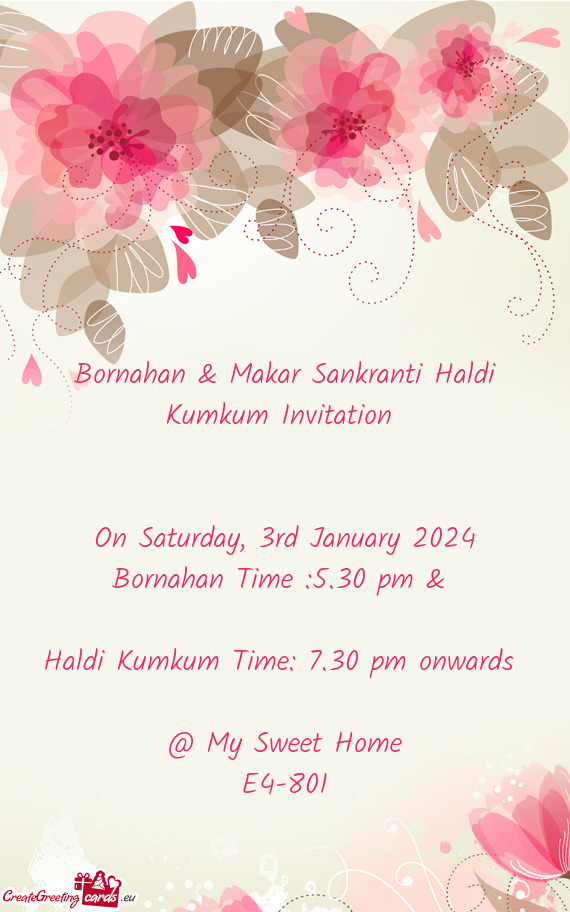 Bornahan & Makar Sankranti Haldi Kumkum Invitation