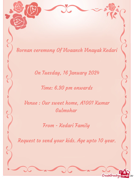 Bornan ceremony Of Vivaansh Vinayak Kedari