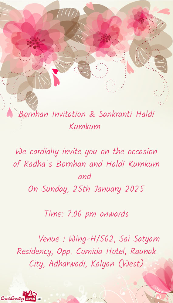 Bornhan Invitation & Sankranti Haldi Kumkum