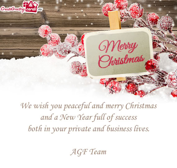 Both in your private and business lives