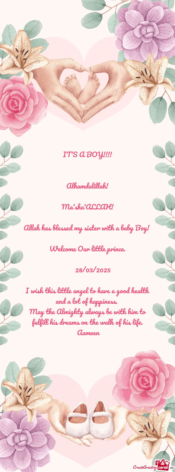 BOY!!!!  Alhamdulillah! Ma