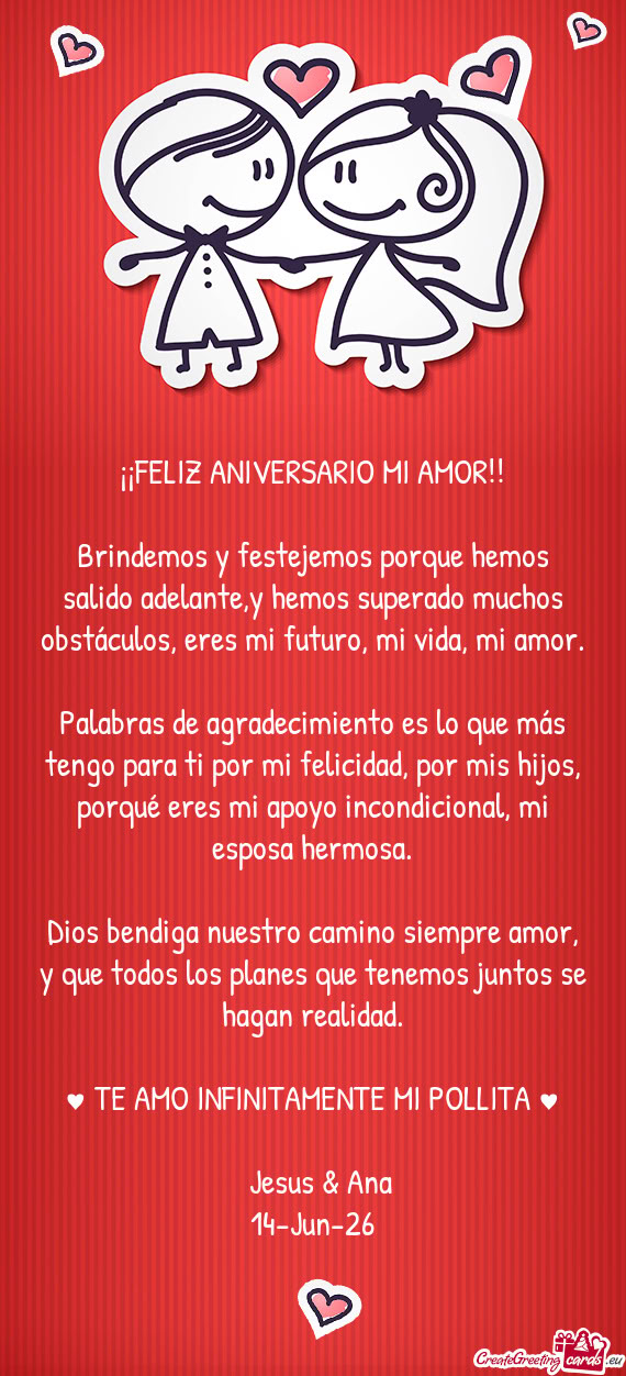 Brindemos y festejemos porque hemos salido adelante,y hemos superado muchos obstáculos, eres mi fut