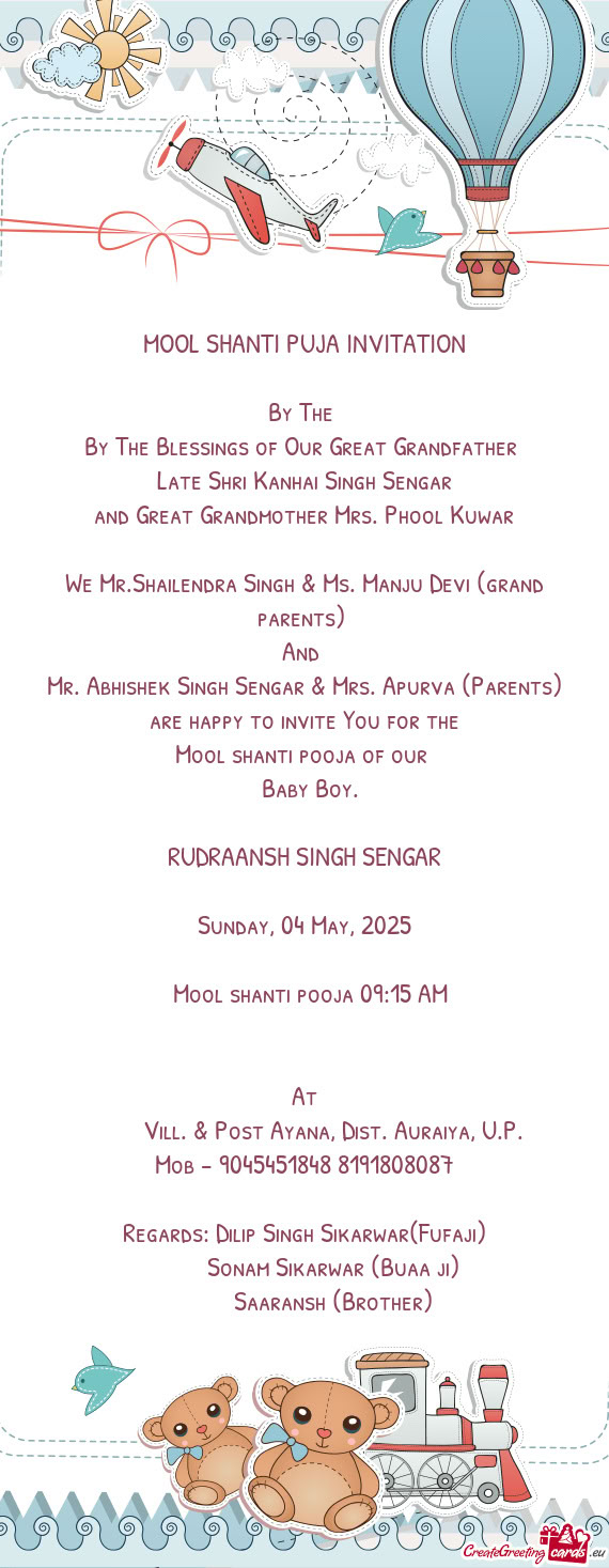 By The Blessings of Our Great Grandfather