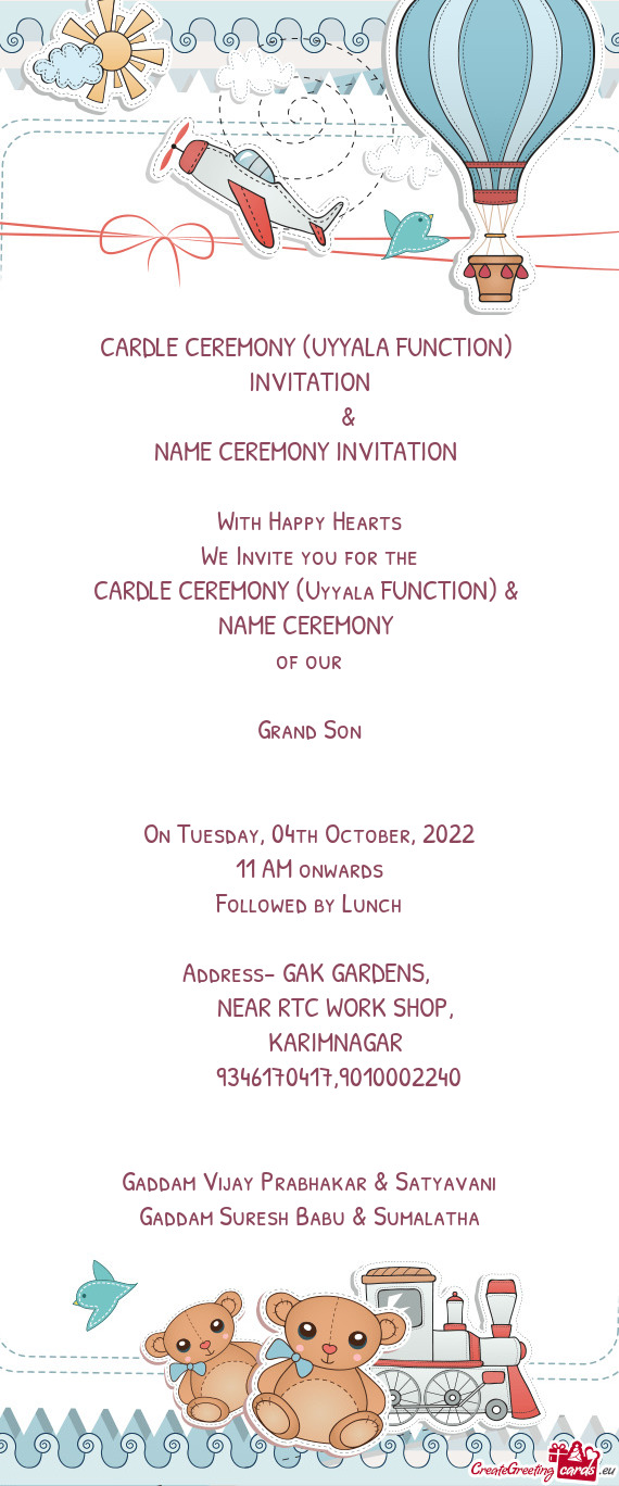 CARDLE CEREMONY (UYYALA FUNCTION)