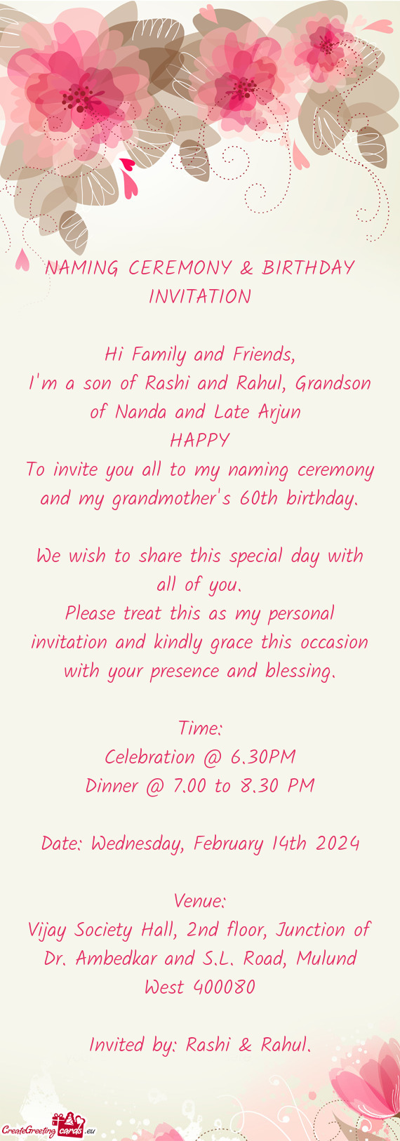 Celebration @ 6.30PM