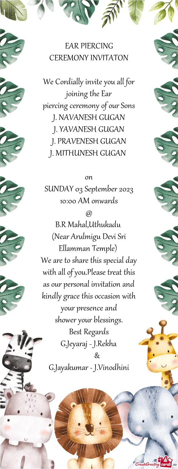 CEREMONY INVITATON