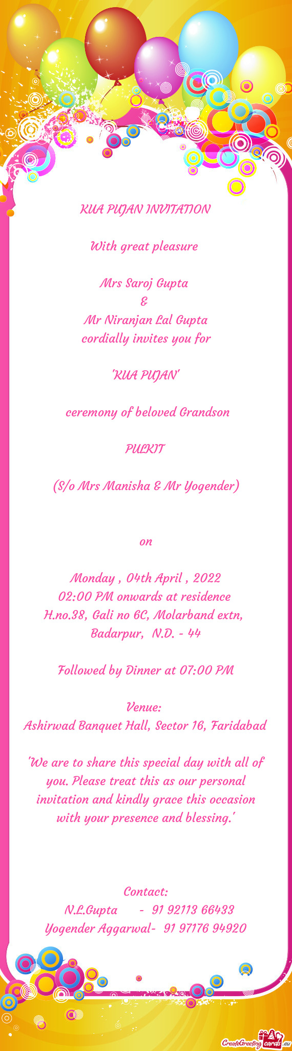 Ceremony of beloved Grandson