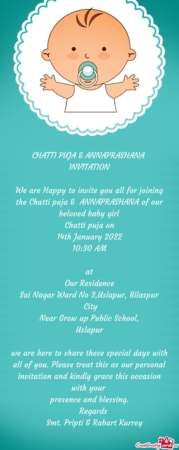 CHATTI PUJA & ANNAPRASHANA