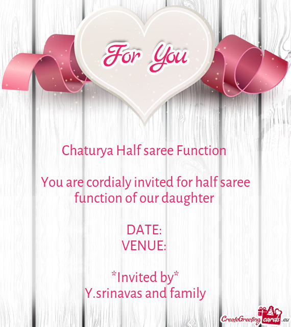 Chaturya Half saree Function