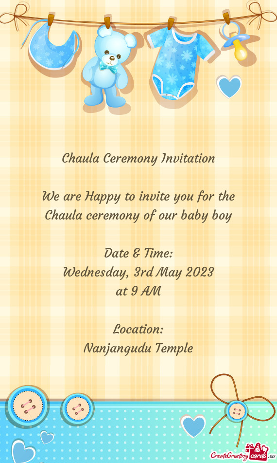 Chaula ceremony of our baby boy