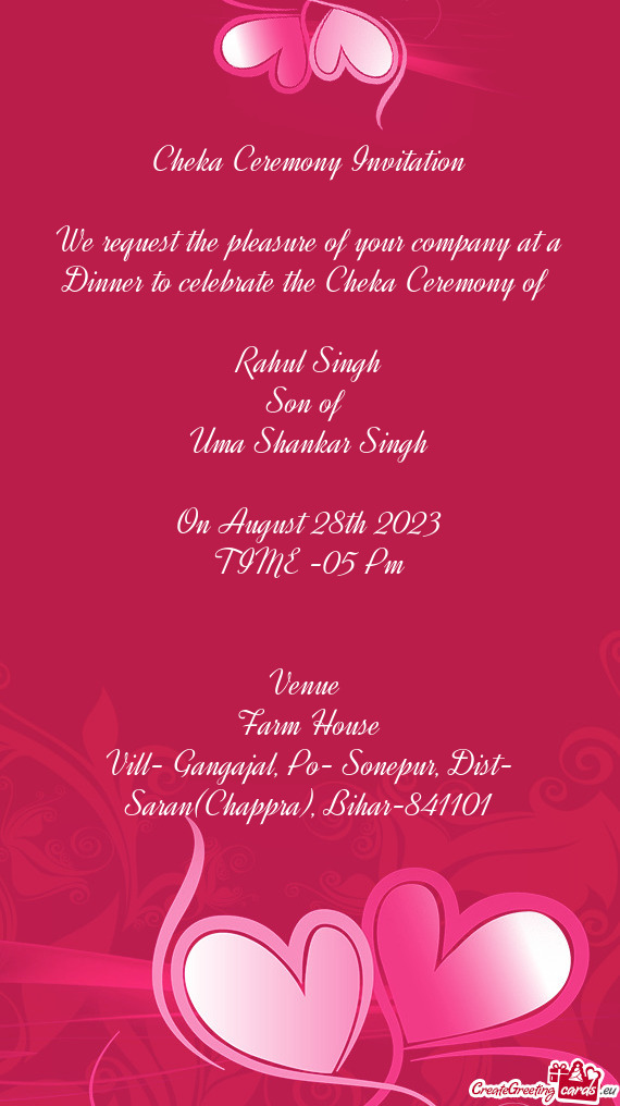 Cheka Ceremony Invitation