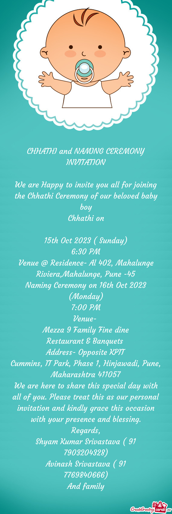 CHHATHI and NAMING CEREMONY