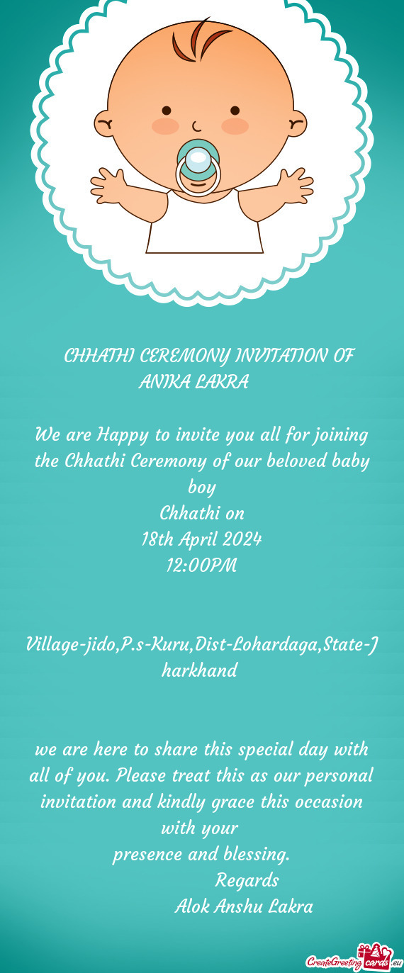 🌟CHHATHI CEREMONY INVITATION OF ANIKA LAKRA🌟