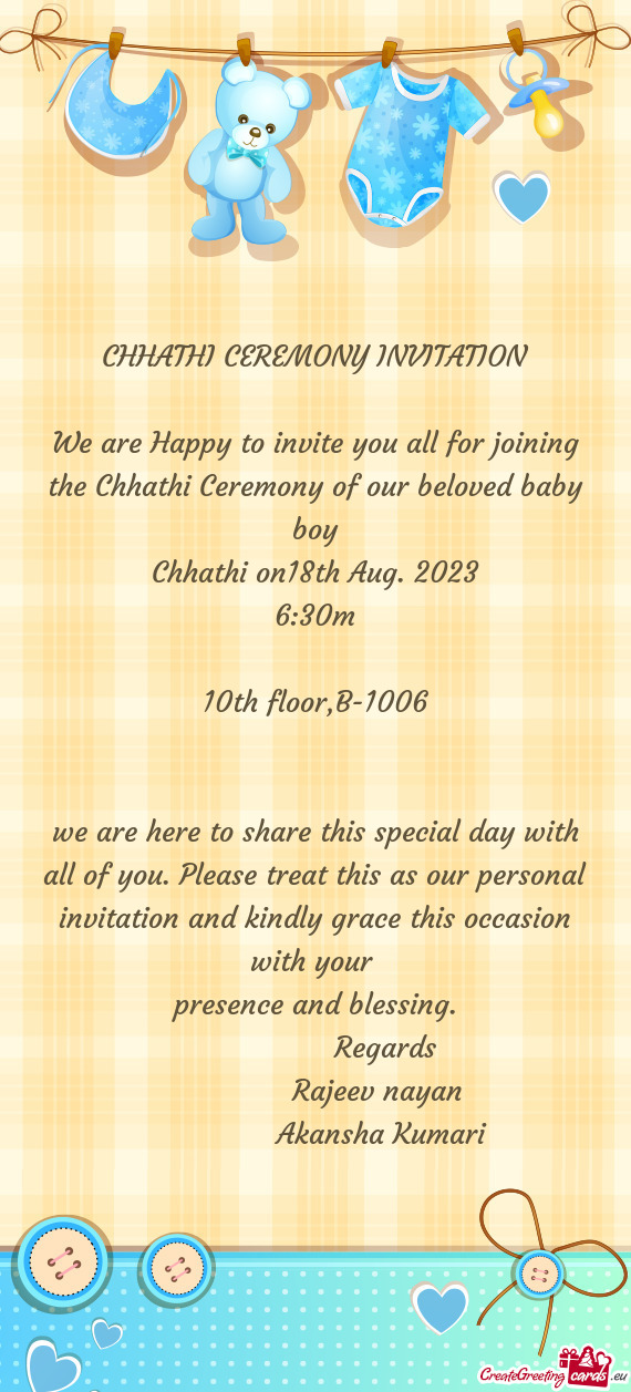 Chhathi on18th Aug. 2023