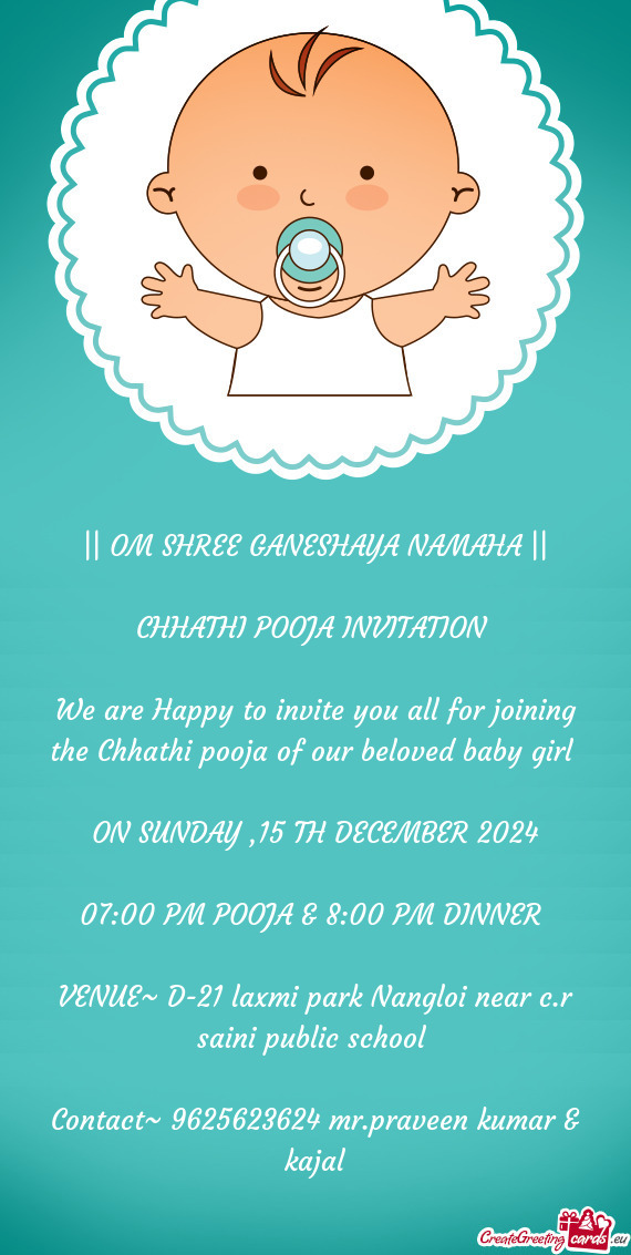 CHHATHI POOJA INVITATION