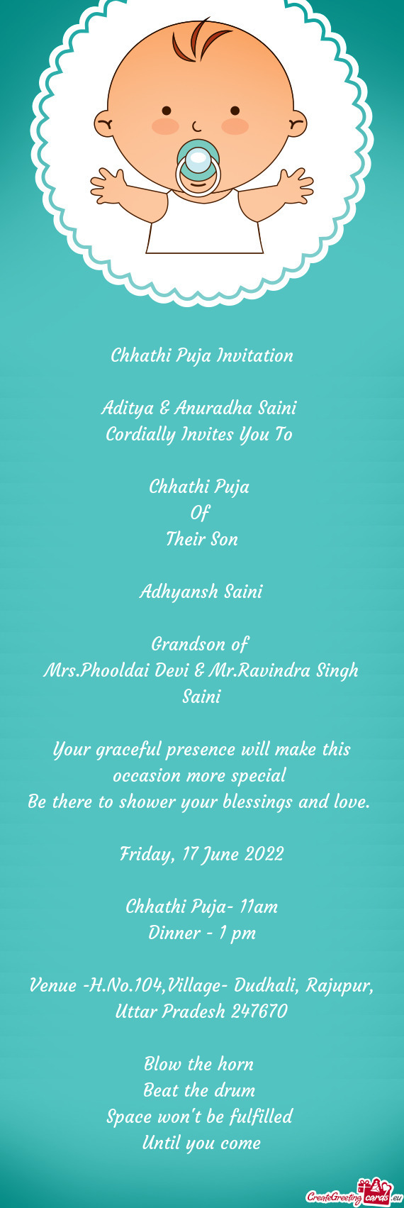 Chhathi Puja Invitation