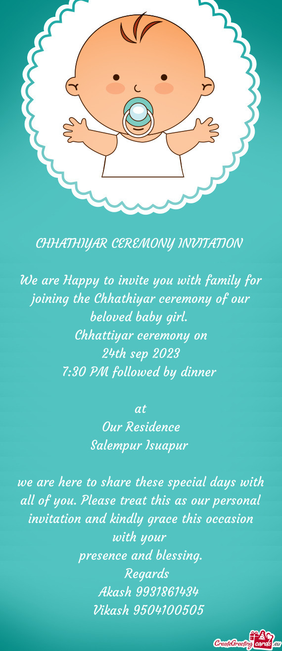 Chhattiyar ceremony on