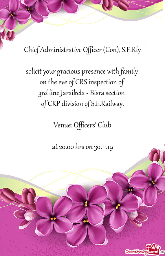 Chief Administrative Officer (Con), S.E.Rly