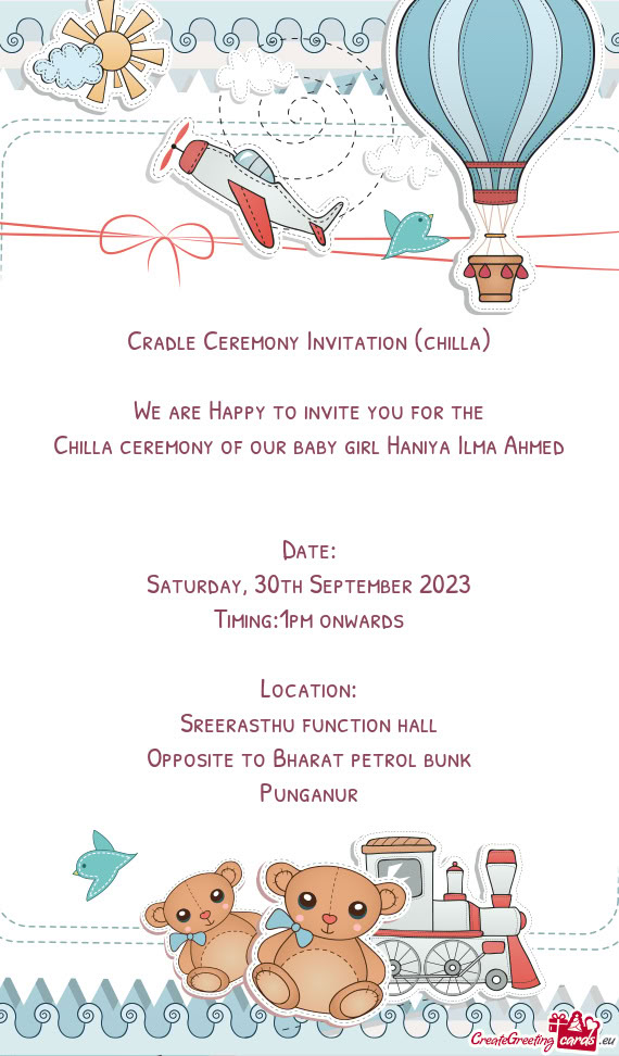 Chilla ceremony of our baby girl Haniya Ilma Ahmed