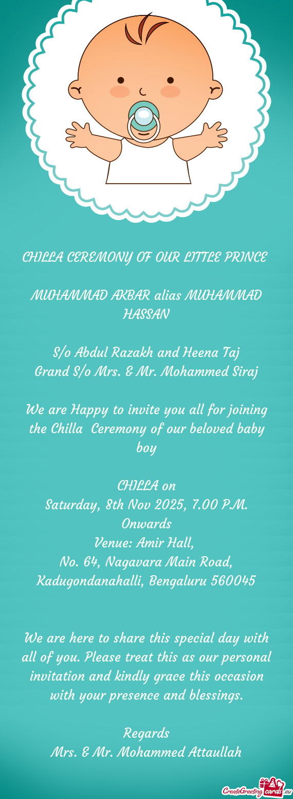 CHILLA CEREMONY OF OUR LITTLE PRINCE