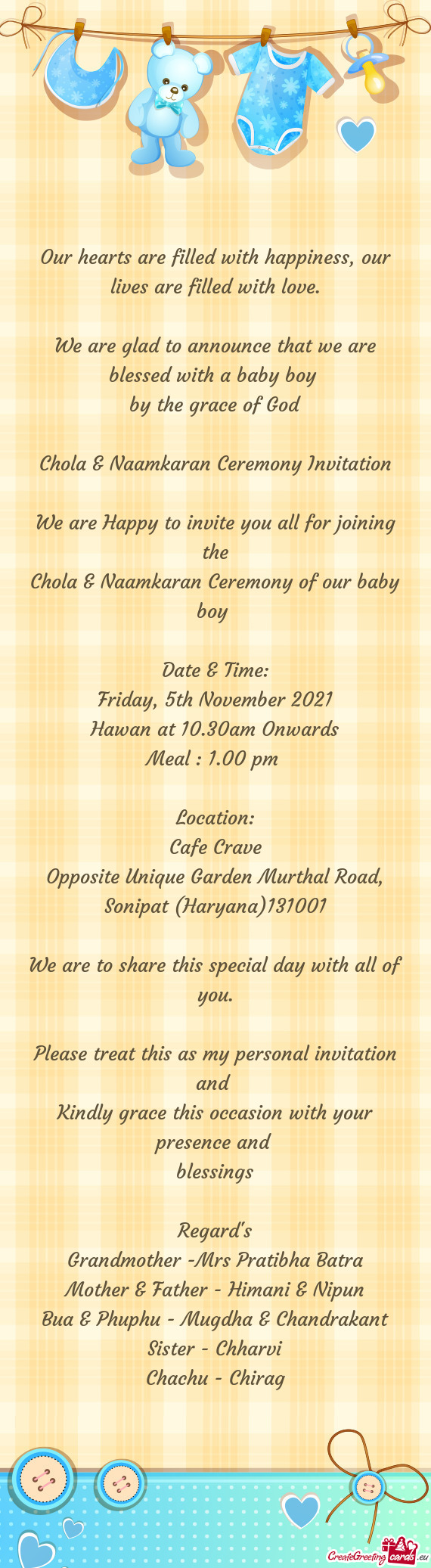 Chola & Naamkaran Ceremony of our baby boy